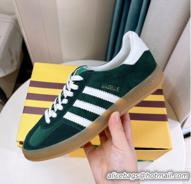 Grade Quality adidas x Gucci Gazelle Suede Low-top Sneakers Green 024007