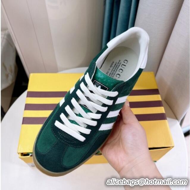 Grade Quality adidas x Gucci Gazelle Suede Low-top Sneakers Green 024007