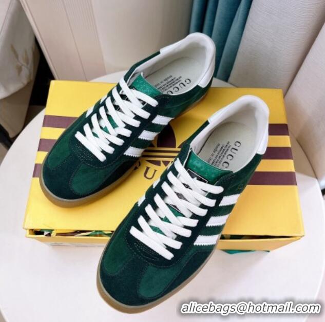 Grade Quality adidas x Gucci Gazelle Suede Low-top Sneakers Green 024007