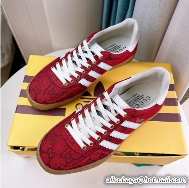 Duplicate adidas x Gucci Gazelle GG Canvas Low-top Sneakers Red 024008