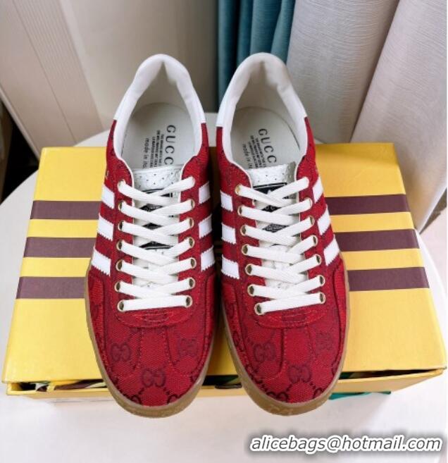 Duplicate adidas x Gucci Gazelle GG Canvas Low-top Sneakers Red 024008