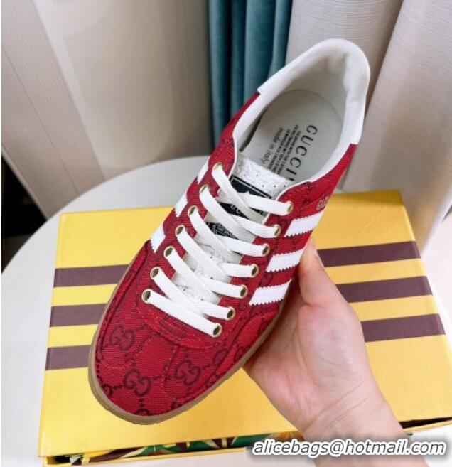 Duplicate adidas x Gucci Gazelle GG Canvas Low-top Sneakers Red 024008