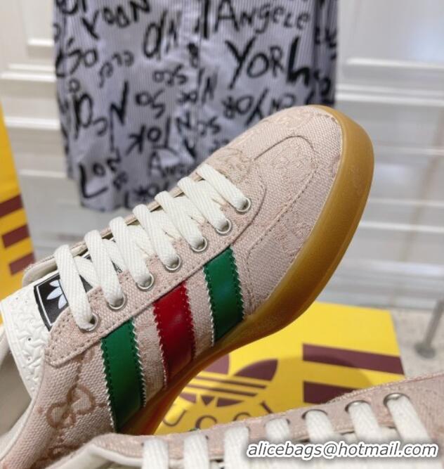 Best Grade adidas x Gucci Gazelle GG Canvas Low-top Sneakers in GG Canvas Light Pink 106117