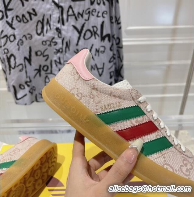 Best Grade adidas x Gucci Gazelle GG Canvas Low-top Sneakers in GG Canvas Light Pink 106117