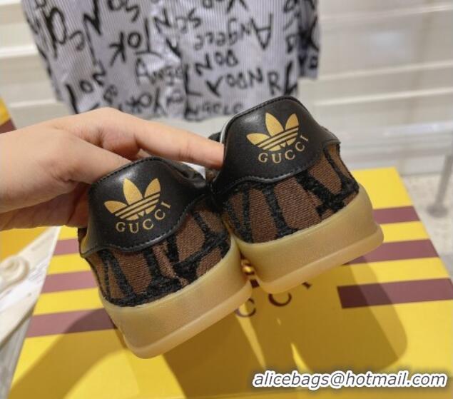 Good Quality adidas x Gucci Gazelle GG Canvas Low-top Sneakers in Monogram Canvas Brown/Black 106122