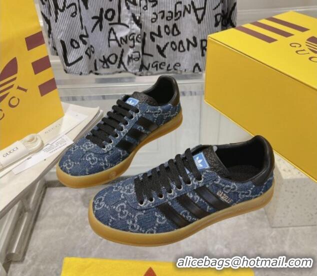 Best Price adidas x Gucci Gazelle GG Canvas Low-top Sneakers in Blue GG Denim 1106123