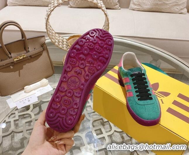 Unique Style adidas x Gucci Gazelle GG Canvas Low-top Sneakers Green/Purple 106125