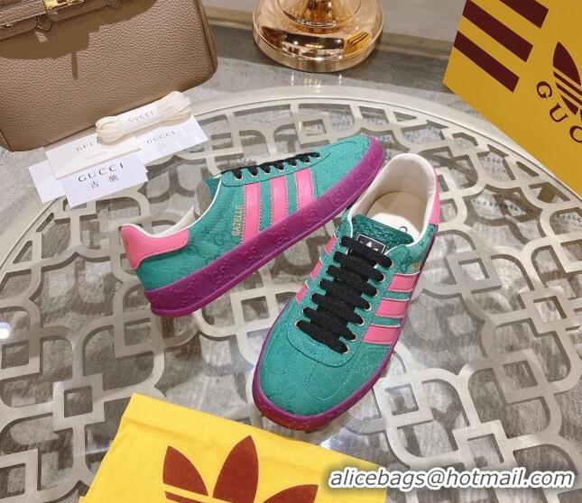 Unique Style adidas x Gucci Gazelle GG Canvas Low-top Sneakers Green/Purple 106125