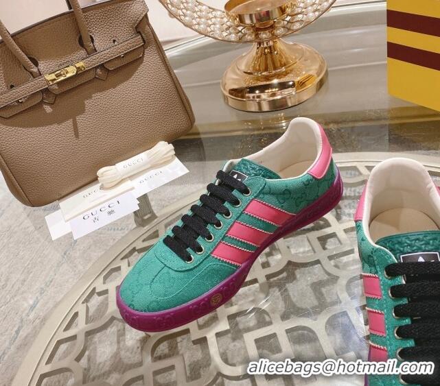 Unique Style adidas x Gucci Gazelle GG Canvas Low-top Sneakers Green/Purple 106125