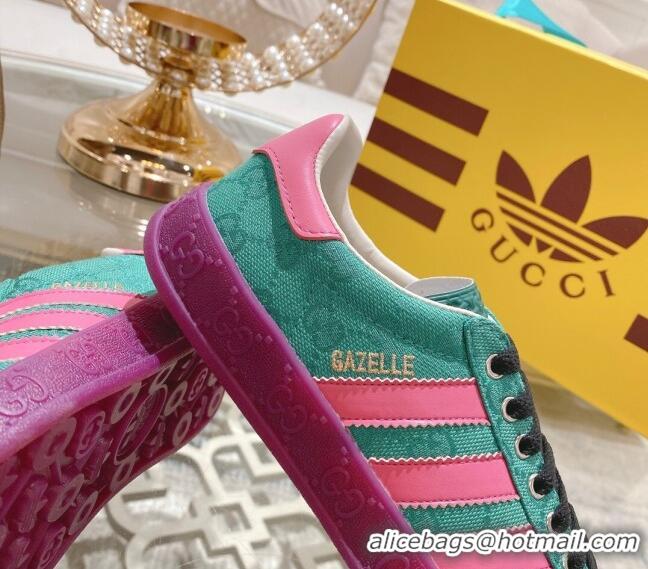 Unique Style adidas x Gucci Gazelle GG Canvas Low-top Sneakers Green/Purple 106125