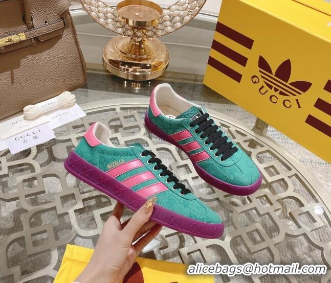 Unique Style adidas x Gucci Gazelle GG Canvas Low-top Sneakers Green/Purple 106125