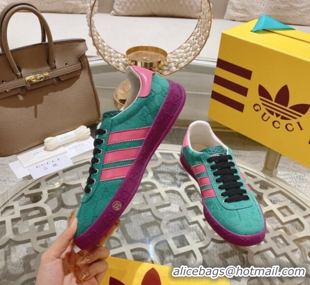 Unique Style adidas x Gucci Gazelle GG Canvas Low-top Sneakers Green/Purple 106125