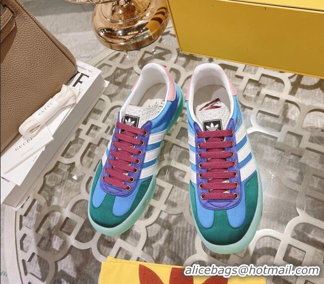 Good Looking adidas x Gucci Gazelle GG Canvas Low-top Sneakers in Satin Blue/Green 106126