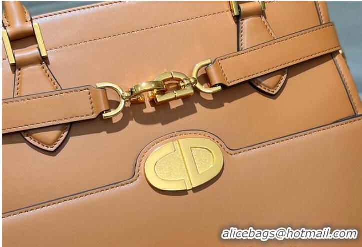 Inexpensive Dior MEDIUM BOSTON BAG Calfskin 8801 Brown