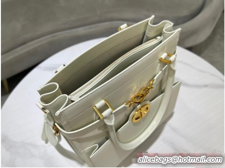 Most Popular Dior MEDIUM BOSTON BAG Calfskin 8801 White