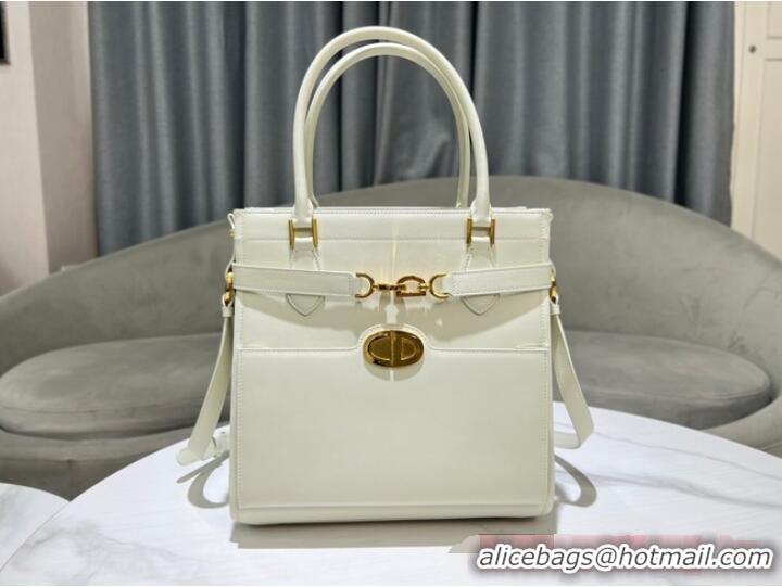 Most Popular Dior MEDIUM BOSTON BAG Calfskin 8801 White