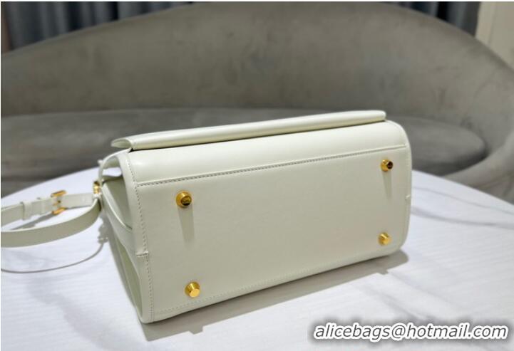 Most Popular Dior MEDIUM BOSTON BAG Calfskin 8801 White