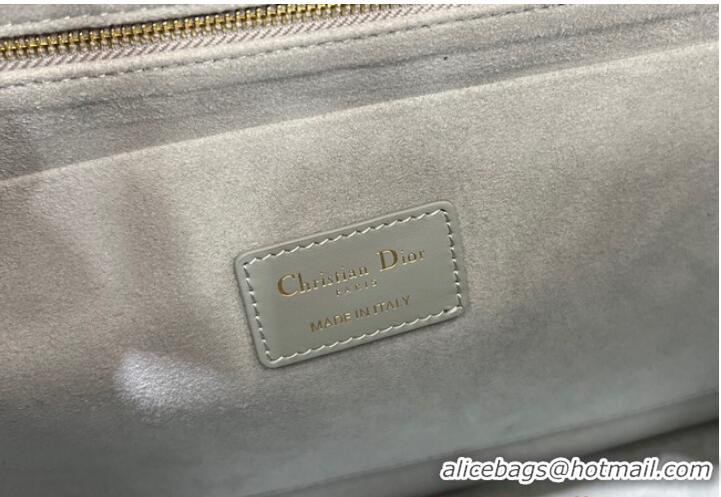 Famous Brand MEDIUM DIOR BOOK TOTE Calfskin M1296ZG Gray