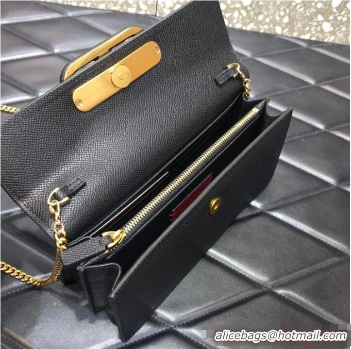 Trendy Design VALENTINO grain calfskin leather bag 0681 Black