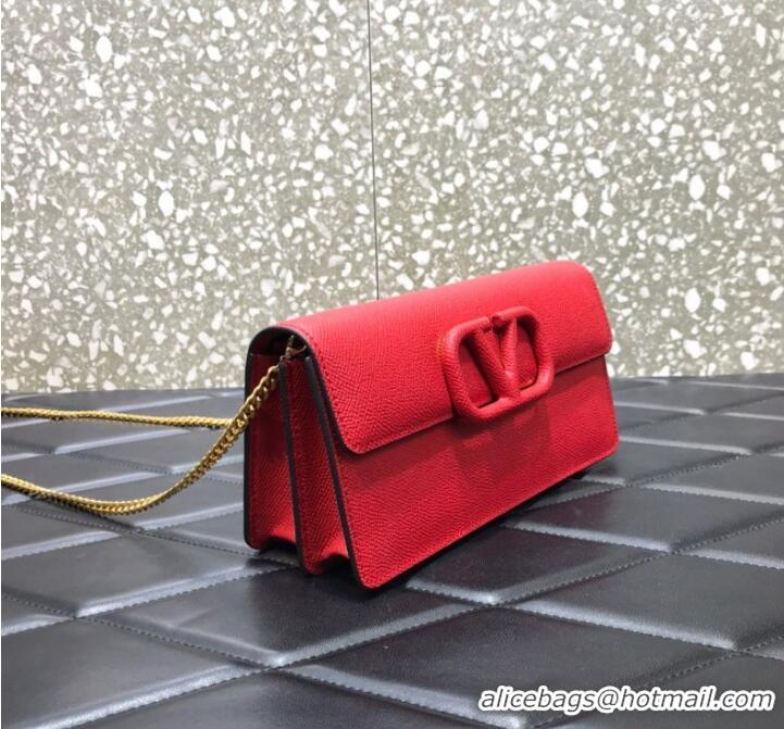 Good Taste VALENTINO grain calfskin leather bag 0681 Red