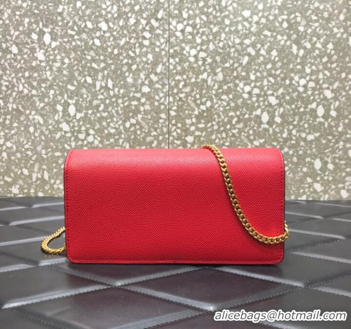 Good Taste VALENTINO grain calfskin leather bag 0681 Red