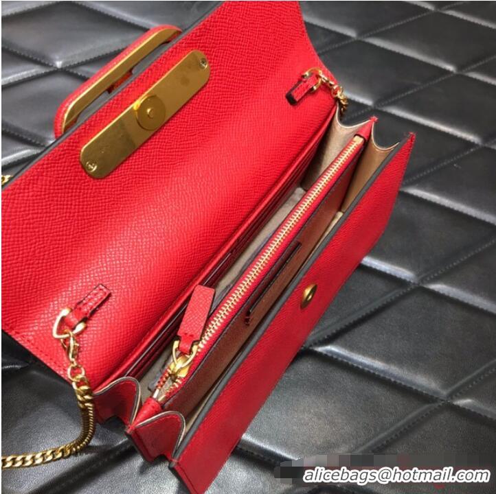 Good Taste VALENTINO grain calfskin leather bag 0681 Red