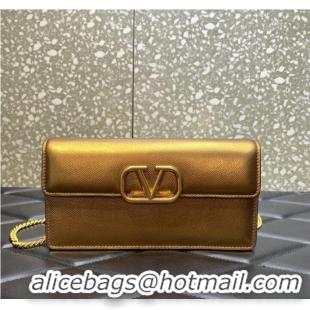 Most Popular VALENTINO grain calfskin leather bag 0681 Gold