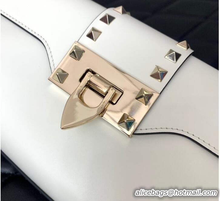 Top Quality VALENTINO Rockstud 23 smooth calfskin bag 0M77Q White