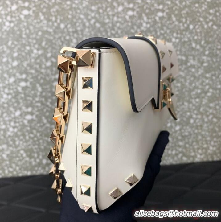 Top Quality VALENTINO Rockstud 23 smooth calfskin bag 0M77Q White