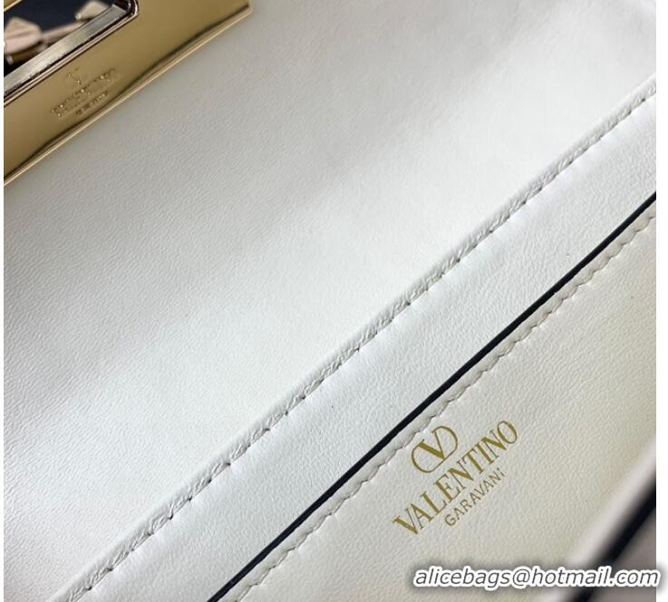 Top Quality VALENTINO Rockstud 23 smooth calfskin bag 0M77Q White