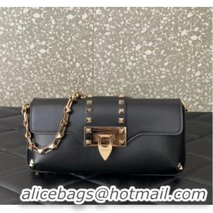 Cheap Price VALENTINO Rockstud 23 smooth calfskin bag 0M77Q Black