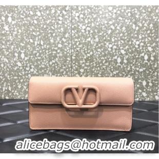 Low Cost VALENTINO grain calfskin leather bag 0681 pink