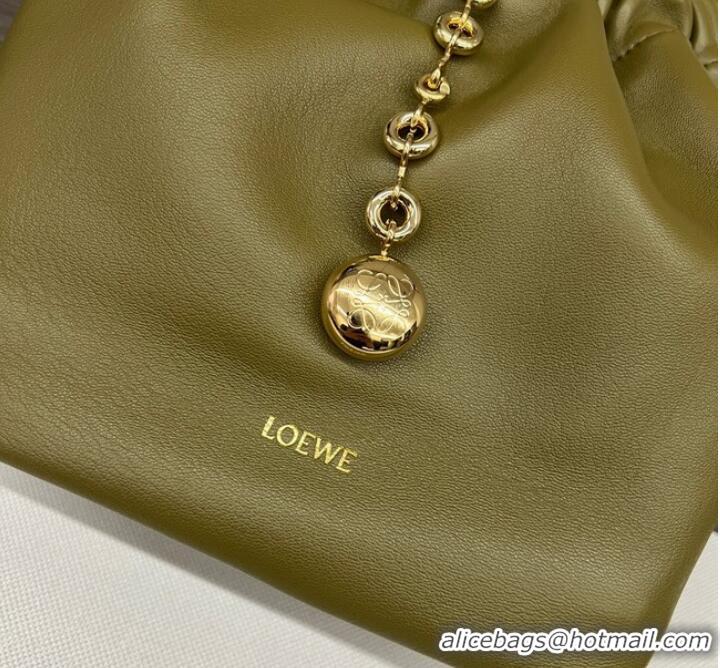 Top Quality Loewe Squeeze small Napa sheepskin leather bag 652329 Olive