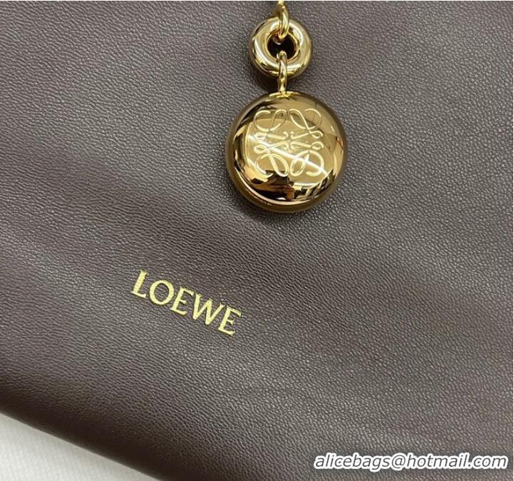 Buy Fashionable Loewe Squeeze small Napa sheepskin leather bag 652329 Coffee