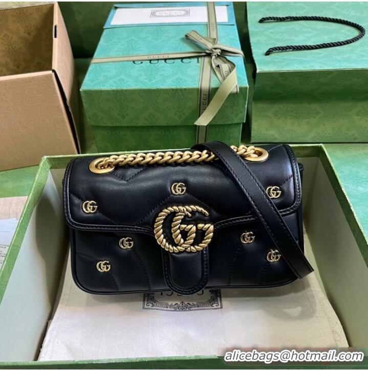 Best Price GUCCI GG MARMONT MINI SHOULDER BAG 446744 Black