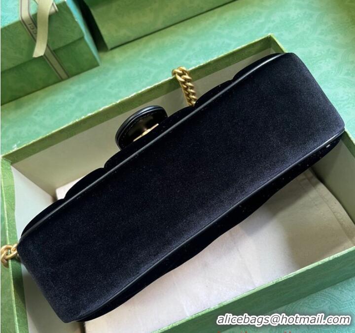 Promotional GUCCI GG MARMONT velvet MINI SHOULDER BAG 446744 Black