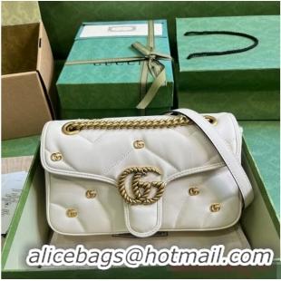 Famous Brand GUCCI GG MARMONT SMALL SHOULDER BAG 443497 White