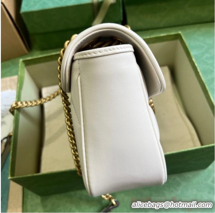 Famous Brand GUCCI GG MARMONT SMALL SHOULDER BAG 443497 White