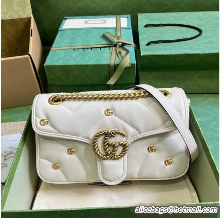 Famous Brand GUCCI GG MARMONT SMALL SHOULDER BAG 443497 White