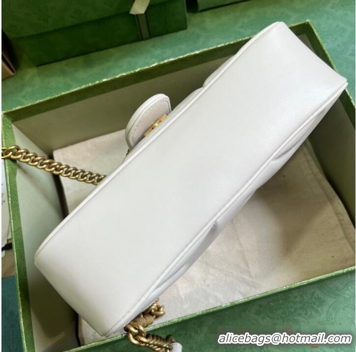 Famous Brand GUCCI GG MARMONT SMALL SHOULDER BAG 443497 White