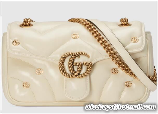 Famous Brand GUCCI GG MARMONT SMALL SHOULDER BAG 443497 White