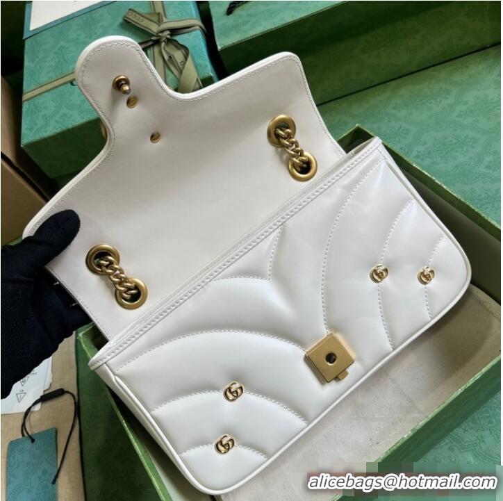 Famous Brand GUCCI GG MARMONT SMALL SHOULDER BAG 443497 White