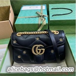 Top Quality GUCCI GG MARMONT SMALL SHOULDER BAG 443497 Black