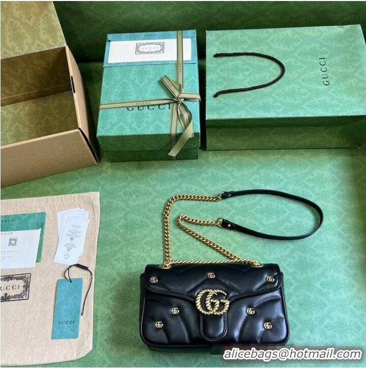 Top Quality GUCCI GG MARMONT SMALL SHOULDER BAG 443497 Black