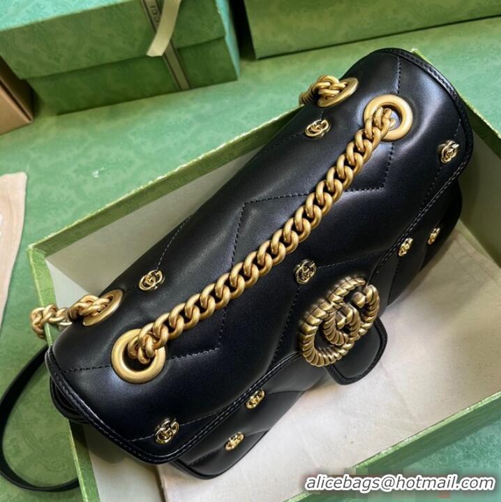 Top Quality GUCCI GG MARMONT SMALL SHOULDER BAG 443497 Black