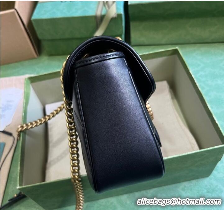 Top Quality GUCCI GG MARMONT SMALL SHOULDER BAG 443497 Black