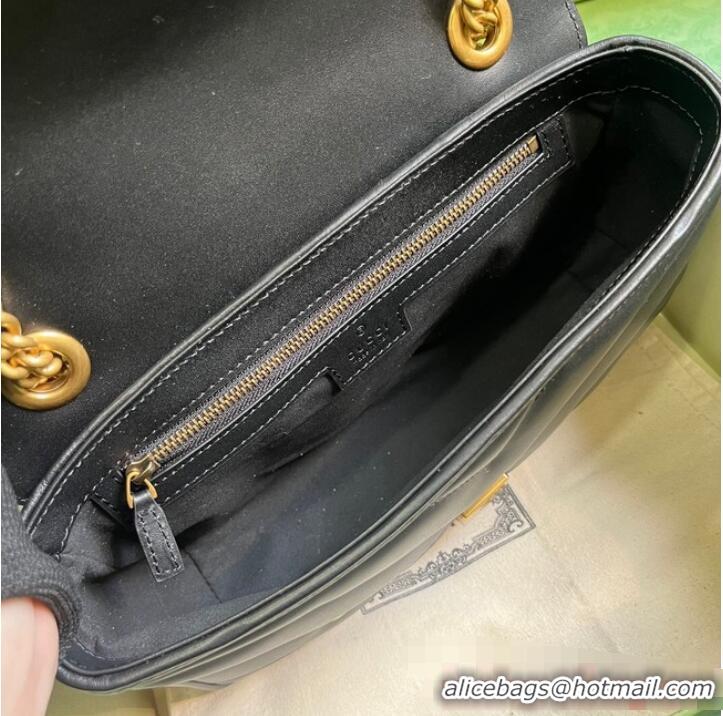 Top Quality GUCCI GG MARMONT SMALL SHOULDER BAG 443497 Black