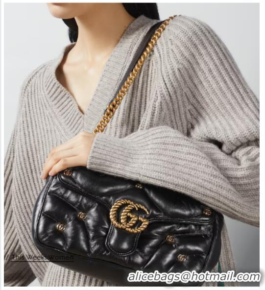 Top Quality GUCCI GG MARMONT SMALL SHOULDER BAG 443497 Black