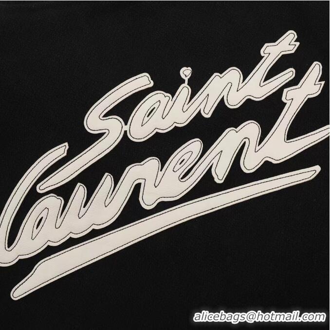 Buy Discount Saint Laurent Logo-print Wool-blend Varsity Jacket Y7412