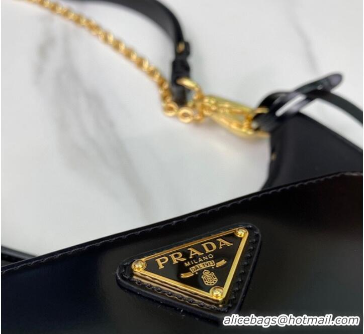 Buy Discount Prada Re-Nylon and brushed leather mini-bag 1BC198 Black